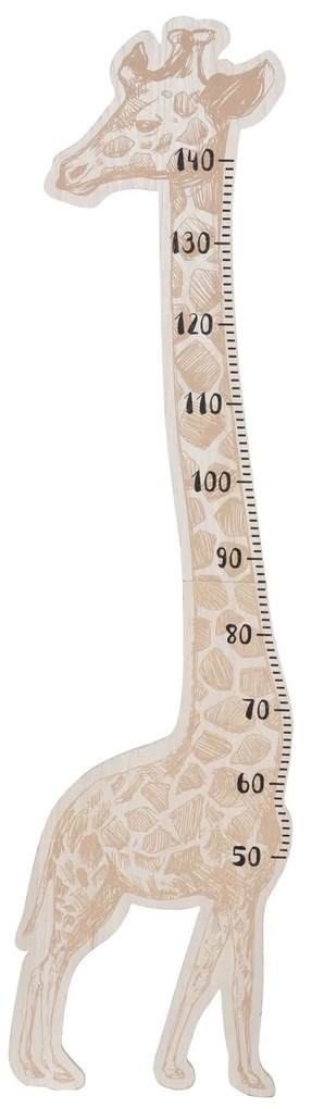 Riglă de creștere decorativă în formă de girafa, MDF, 140 cm
