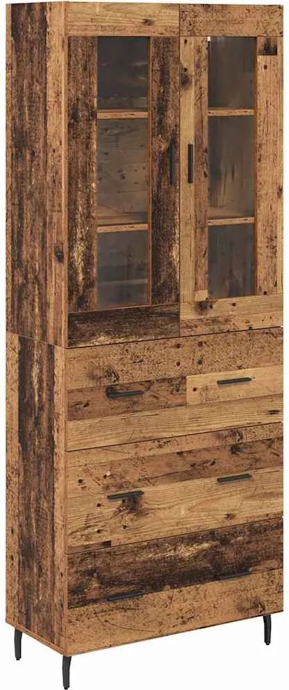 vidaXL Bufet cu sertar 2 pcs Lemn Vechi Lemn compozit