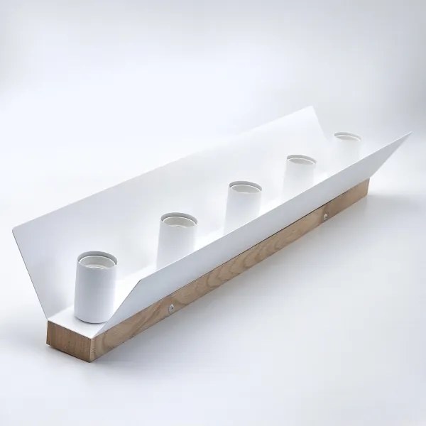 Plafonieră ESME 5xE27/15W/230V alb/stejar