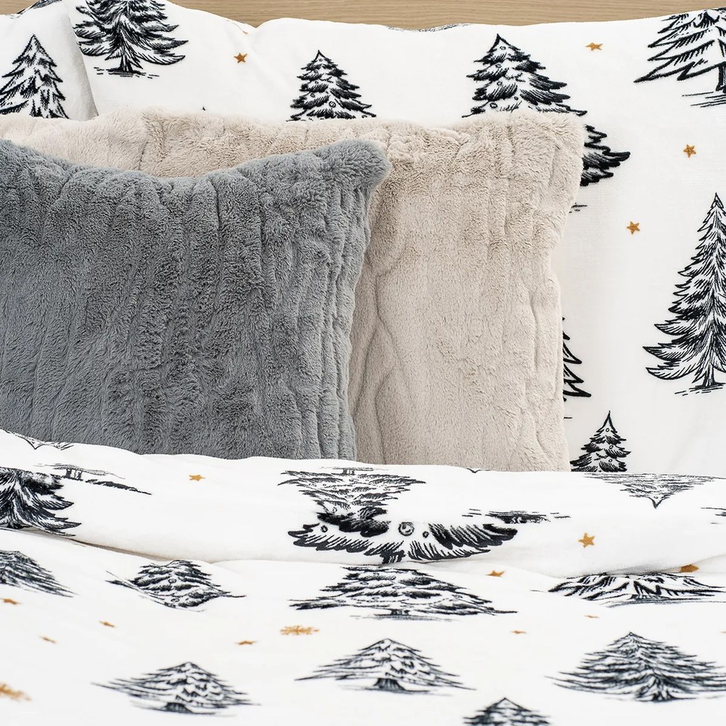 Lenjerie de pat din microflanel 4Home FrostedTrees, 140 x 200 cm, 70 x 90 cm, 140 x 200 cm, 70 x 90 cm