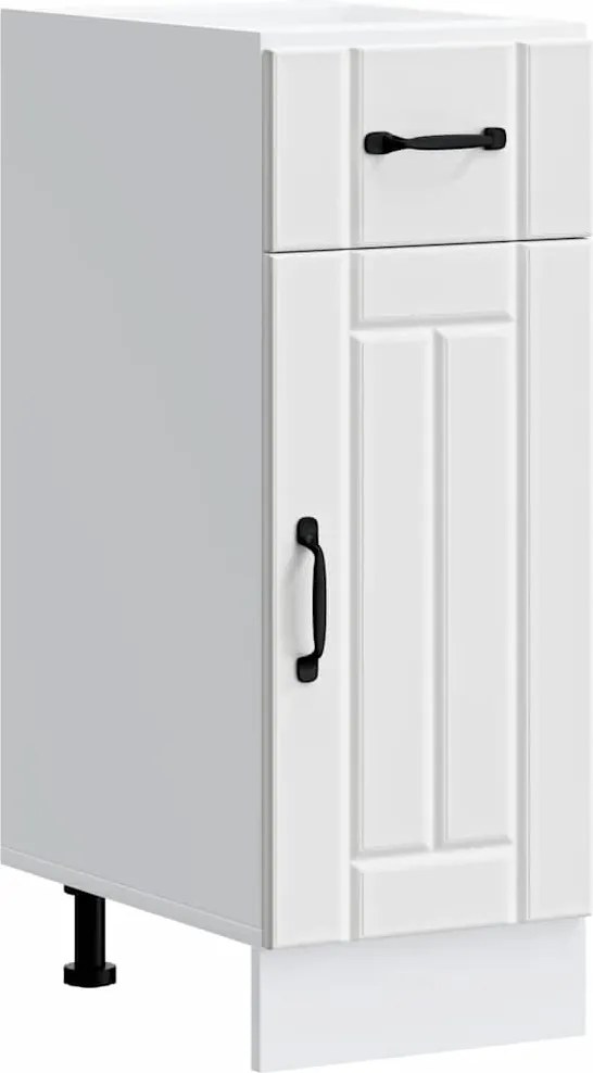 vidaXL Dulap de bază de bucătărie „Lucca” din lemn prelucrat alb