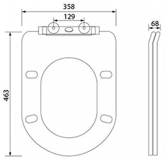 Scaun de toaletă Bella slim cu închidere moale