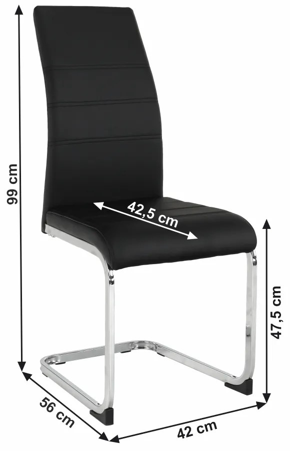 Scaun de sufragerie Valentina (negru). 1016405