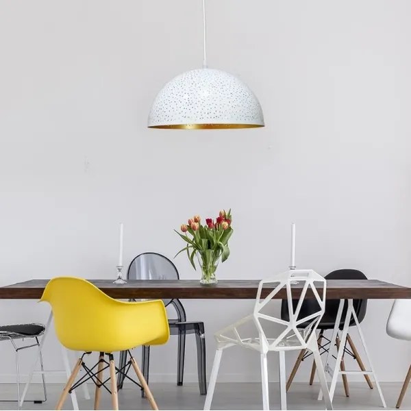 Lustră pe cablu 1xE27/60W/230V d. 30 cm alb