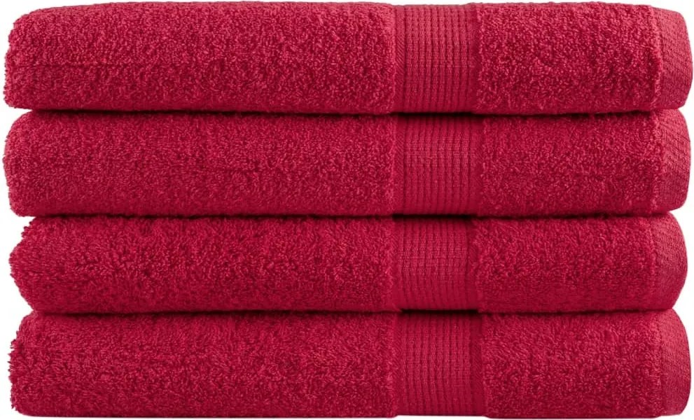vidaXL Prosoape premium SOLUND 4 buc. roșu 100x200 cm 600 gsm