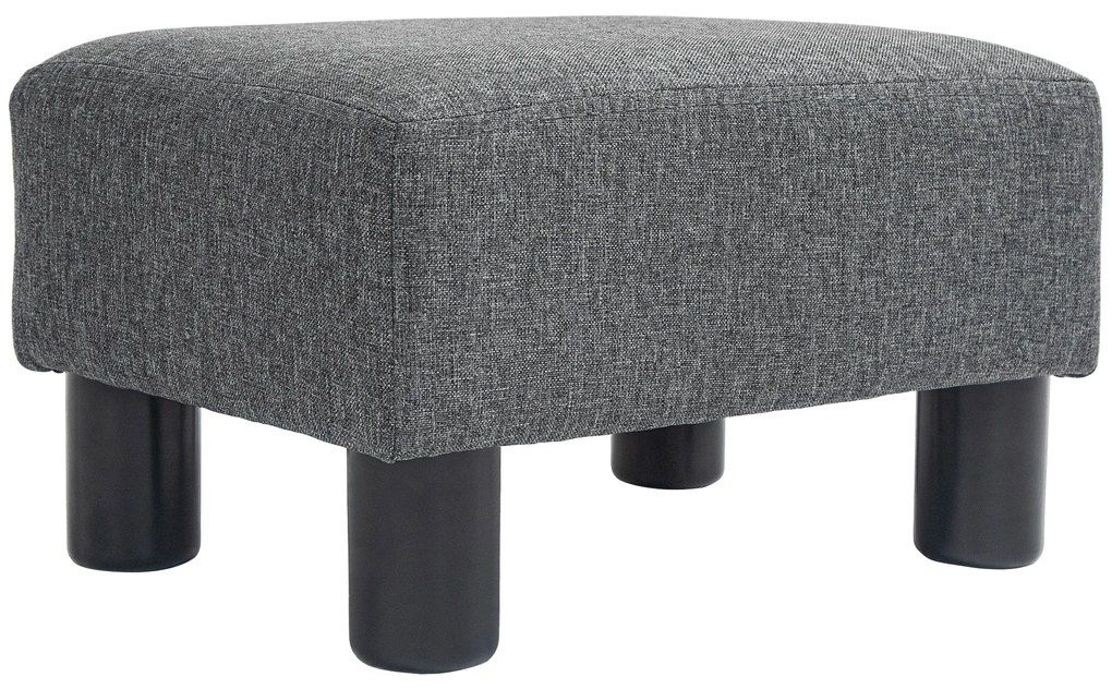 HOMCOM Taburet pentru picioare, taburet cu tapițerie din material asemănător inului, umplutură din spumă, picioare din plastic, pentru diverse încăperi, gri | Aosom Romania