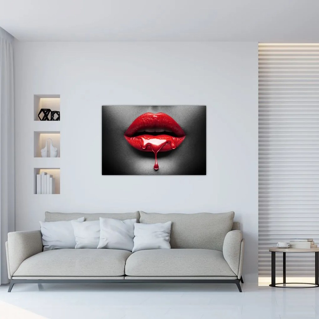 Tablou cu buze de femeie (90x60 cm)