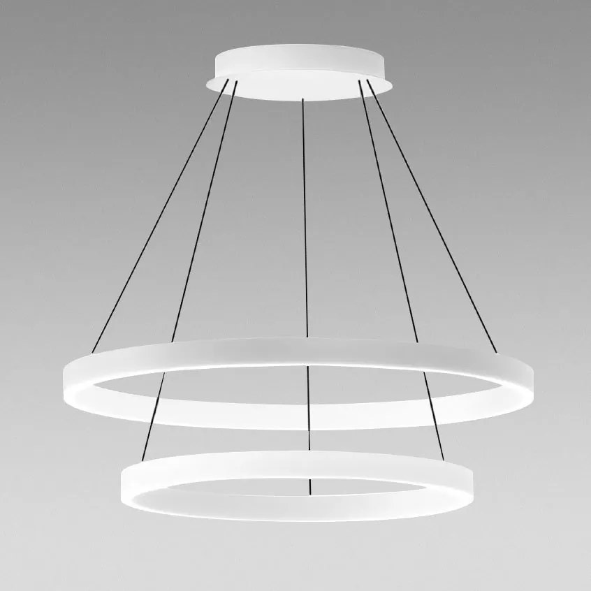 Lustra LED circulara cu 2 inele 80/60cm CRISEIDE, alb, negru sau auriu