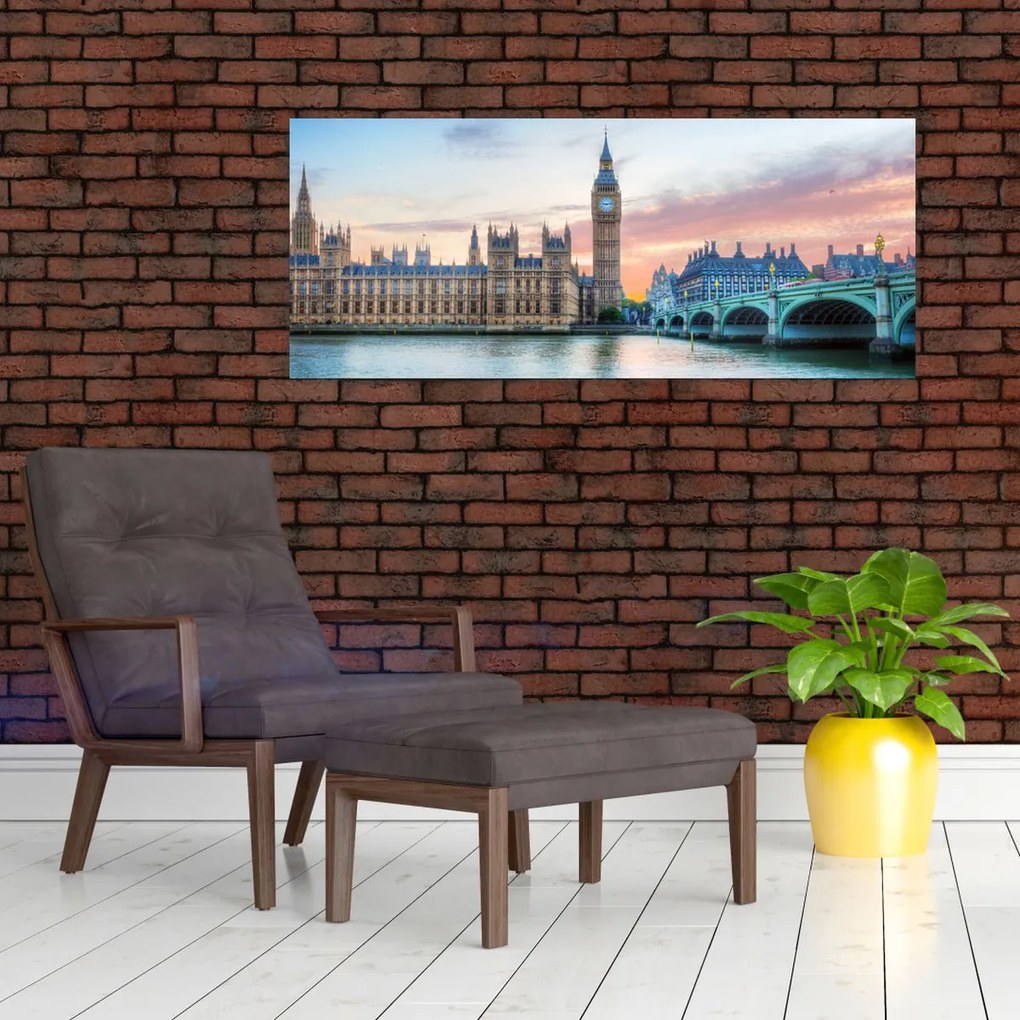 Tablou - Londra în culori pastelate (120x50 cm)