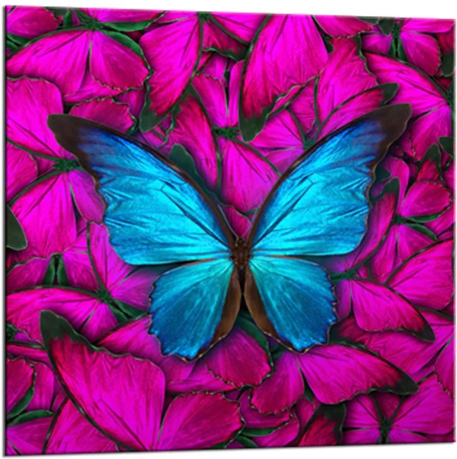 Styler Tablou pe sticlă - Red Butterfly | Dimensiuni: 20x20 cm