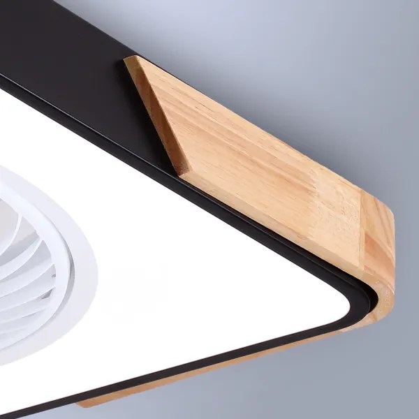 Brilagi LED lampă cu ventilator, 30W, 230V, 3000-6500K, negru/stejar + DO