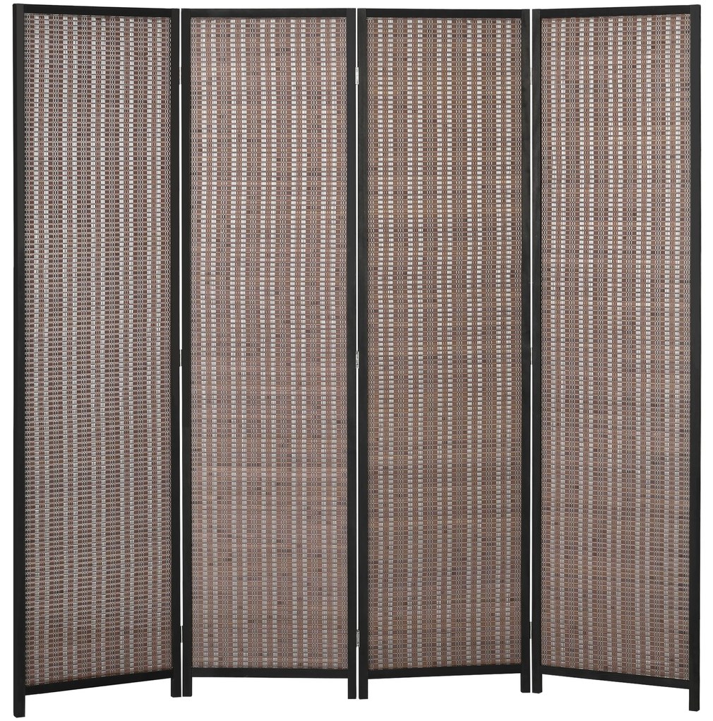 HOMCOM Paravan din lemn divizor de cameră cloison de séparation pliabil 4 panouri 180 x 180 cm maro | Aosom Romania