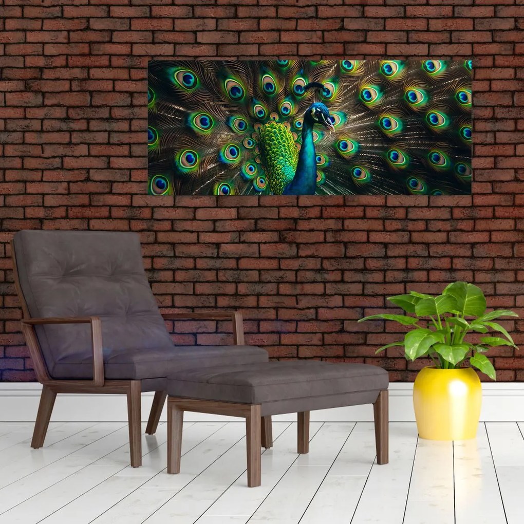 Tablou – Păun (120x50 cm)