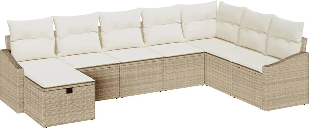 vidaXL Set de canapea cu pernă 8 pcs poliratan