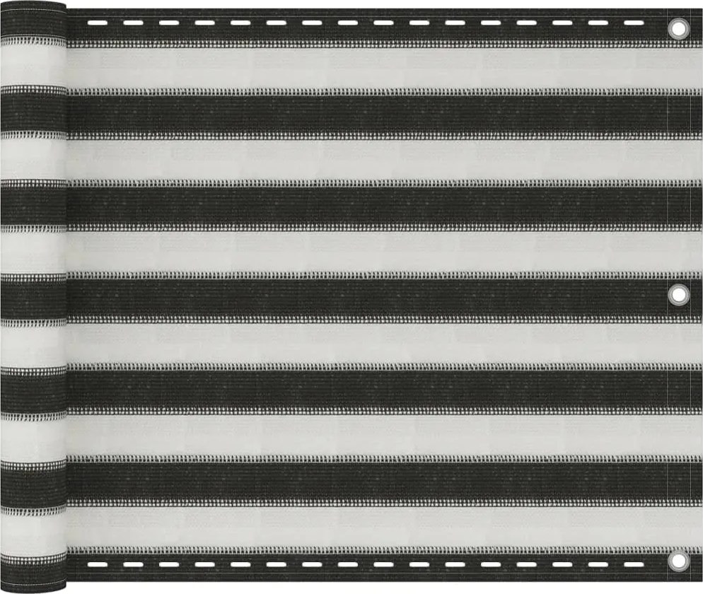 vidaXL Paravan pentru balcon, antracit și alb, 75 x 300 cm, HDPE