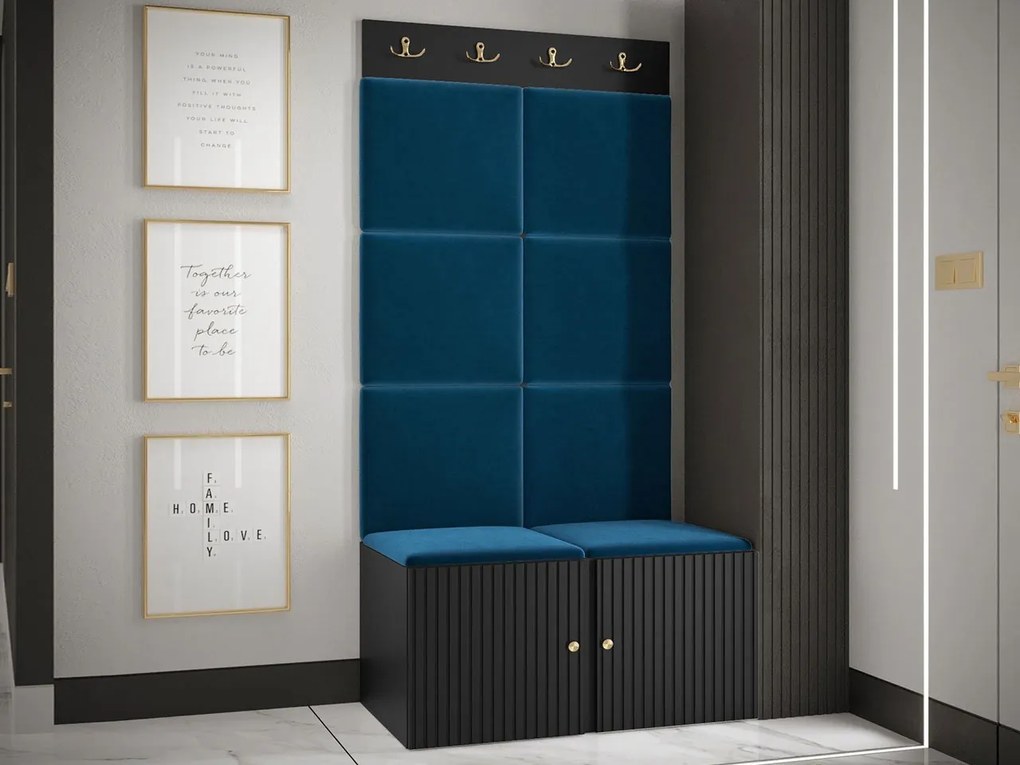 Mobilier hol Tewarota Slim IV (Negru + albastru) . 1104853