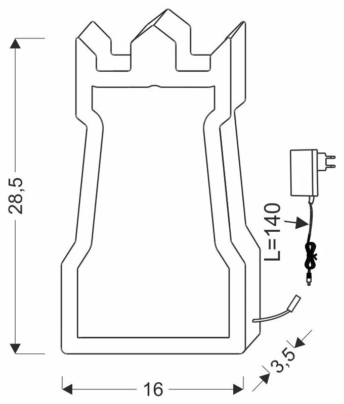 Veioză pentru copii roz Tower – Candellux Lighting
