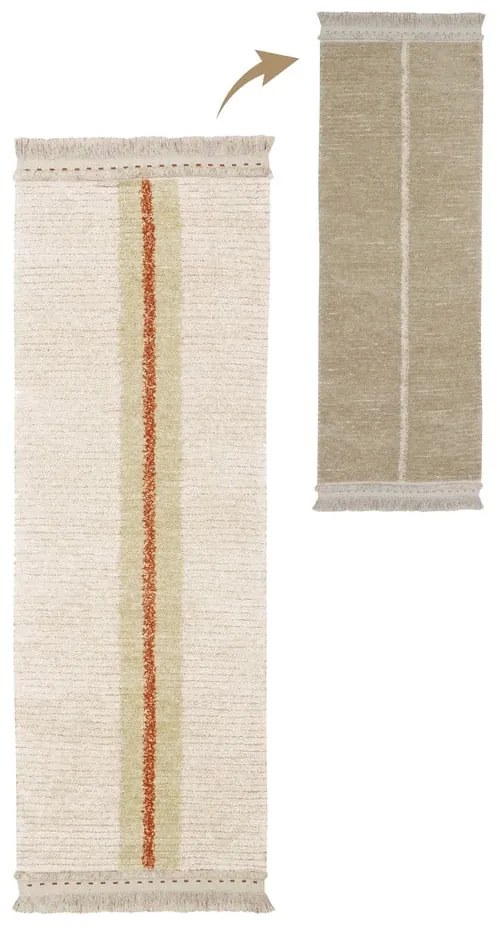 Covor tip traversă bej din bumbac 80x230 cm Duetto Sage – Lorena Canals