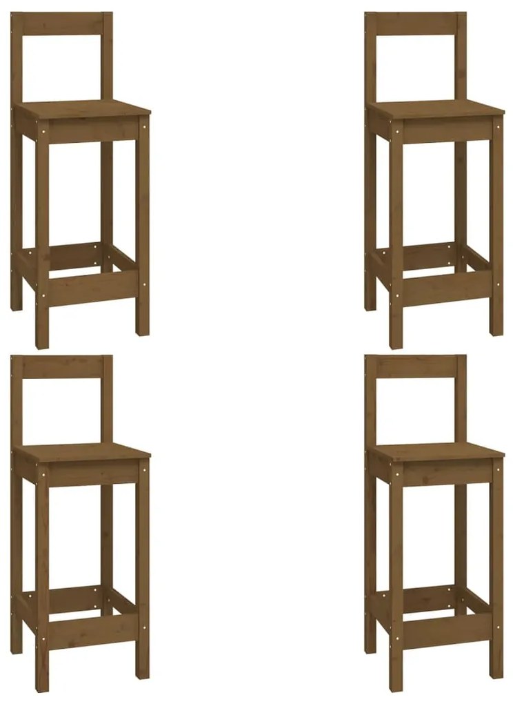 Set mobilier de bar, 5 piese, maro miere, lemn masiv de pin