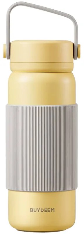 Termos cu infuzor Buydeem CD1011-MY, 400 ml, Rezistent la scurgeri, Infuzor detasabil, Otel inoxidabil, Maner, Galben