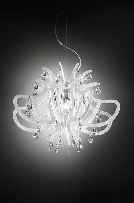 Lustra cu cristale Scholer design unicat realizata manual Lillibet M alb