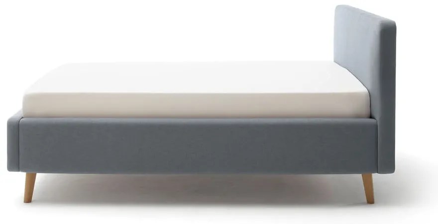 Pat albastru prăfuit tapițat fără somieră 120x200 cm Mattis – Meise Möbel