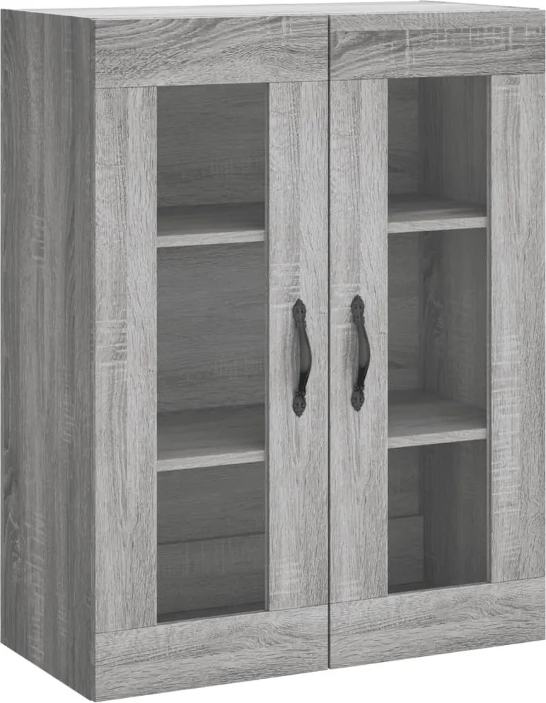 vidaXL Dulap pe perete, sonoma gri, 69,5x34x90 cm, lemn prelucrat