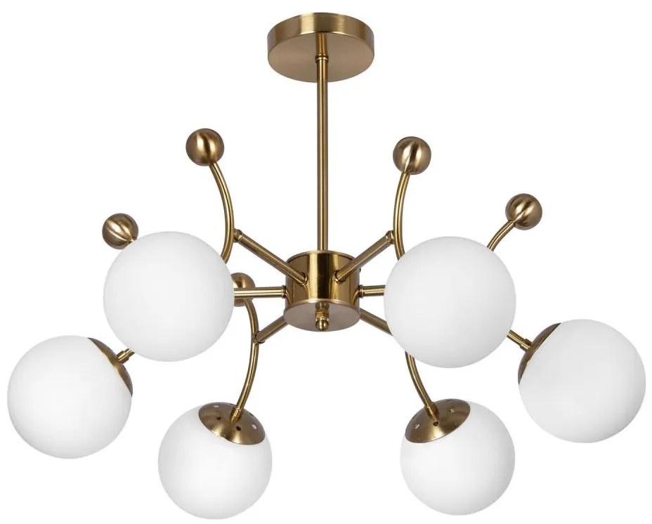 Lustră pe tijă 6xE27/60W/230V auriu