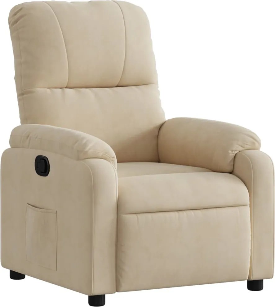 vidaXL Fotoliu rabatabil, crem, microfibră