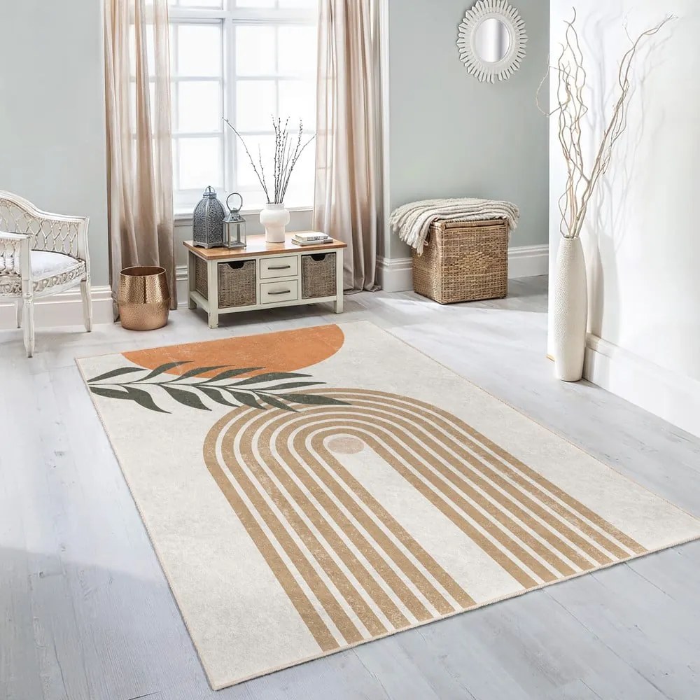 Covor crem lavabil 80x150 cm Dot Arch – Mila Home