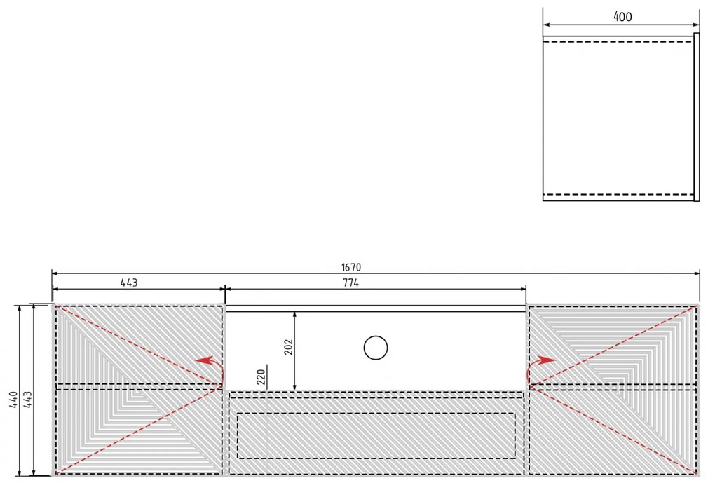 Comodă TV Asha suspendat 167 cm - alb mat