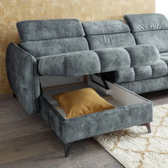 Coltar ext. Togo, Dreapta, Smoke Blue, 347 x 82 x 221 cm.