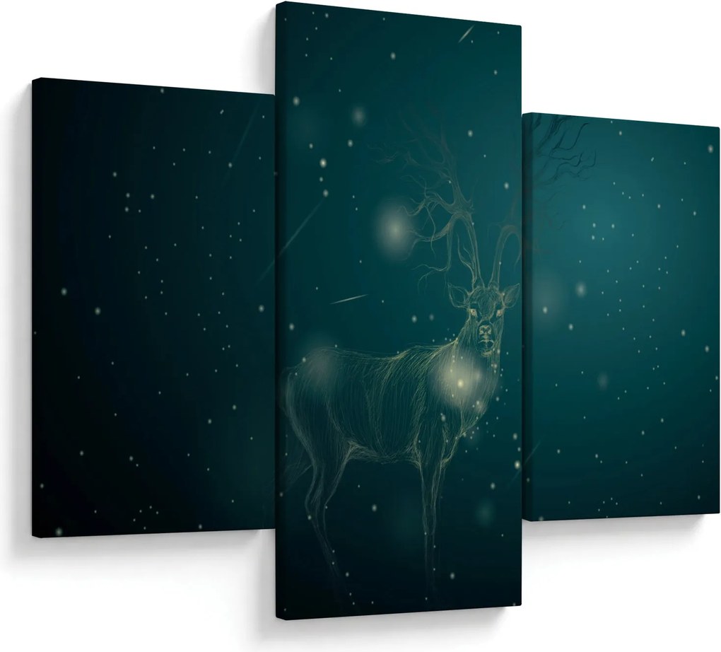 Tablou - Cerb magic noaptea (90x60 cm)