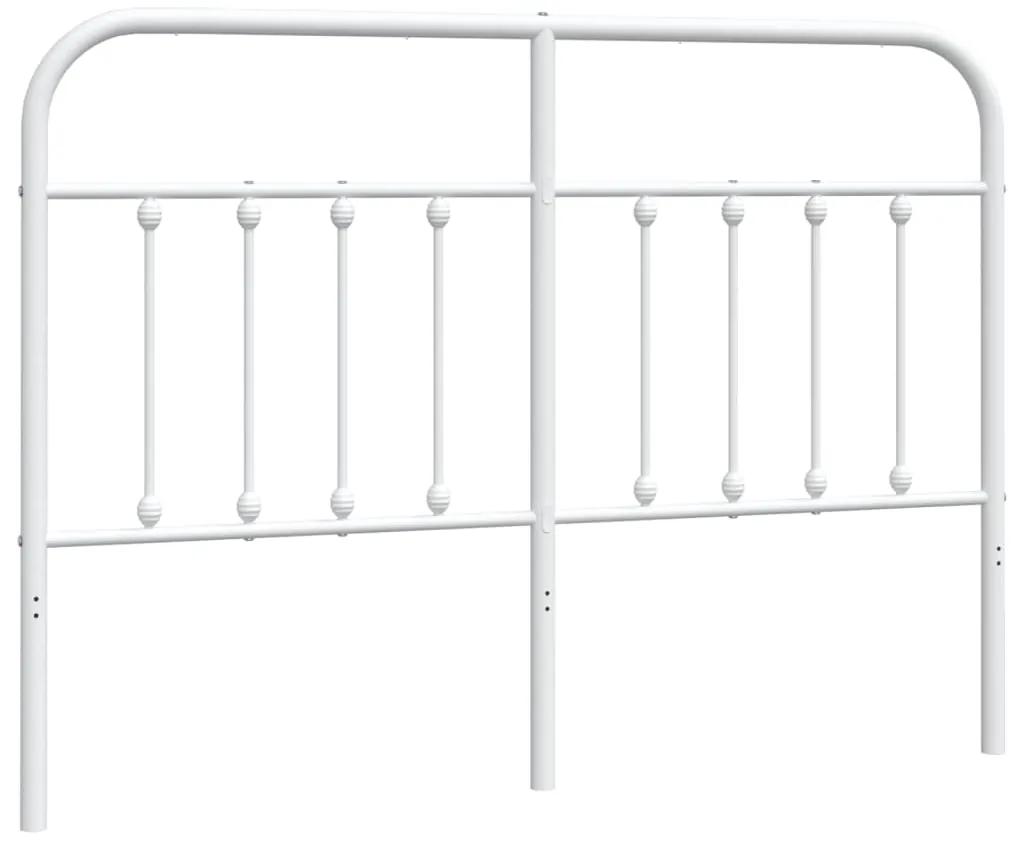352661 vidaXL Tăblie de pat metalică, alb, 150 cm