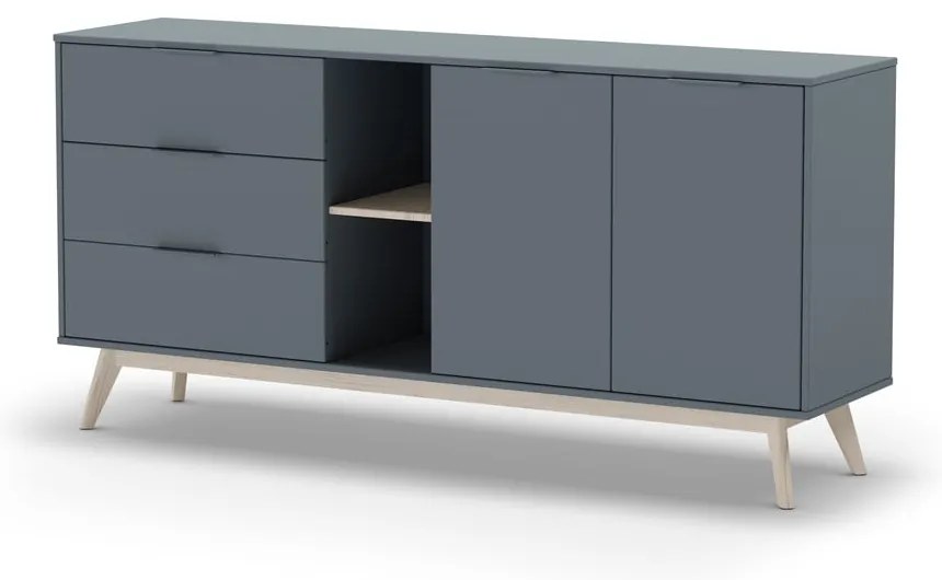 Comodă verde prăfuit 165x80x40 cm Pisco – Marckeric