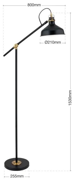 Lampadar Orion Dimmable 12-1192/1 SCHILLER 1xE27/40W/230V negru/bronz