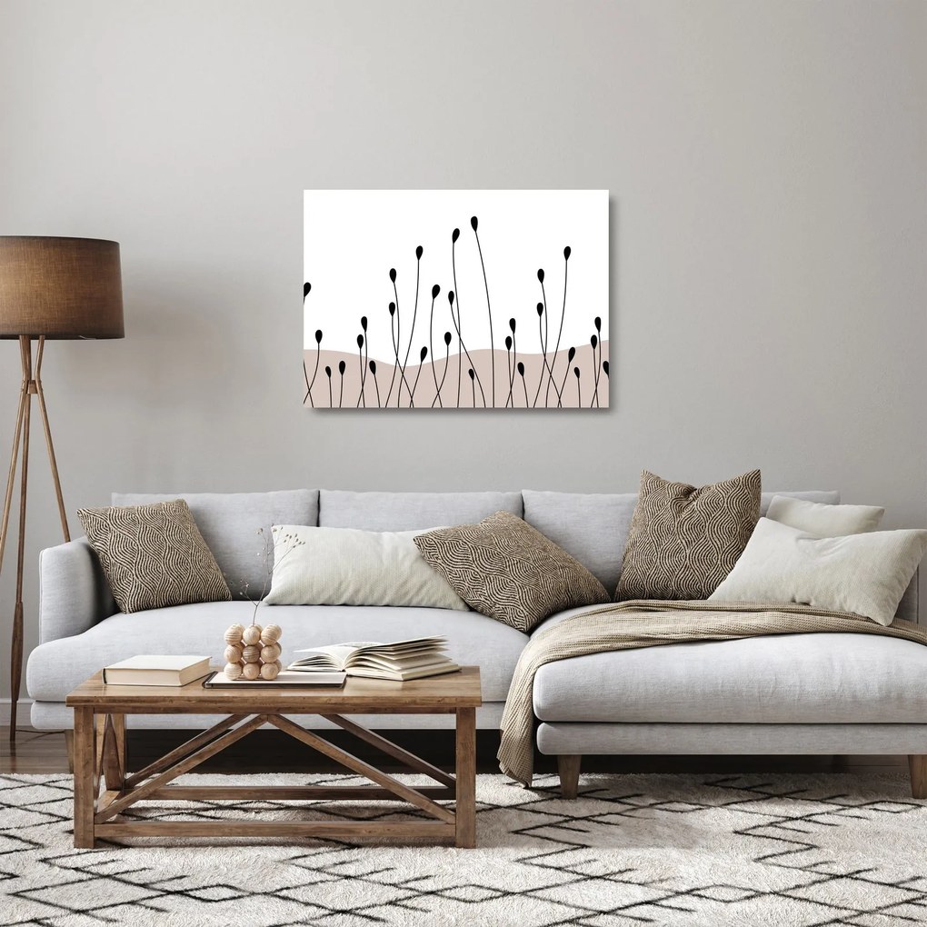 Tablou pe sticlă - Pajiște grafică N⁰1 (70x50 cm)