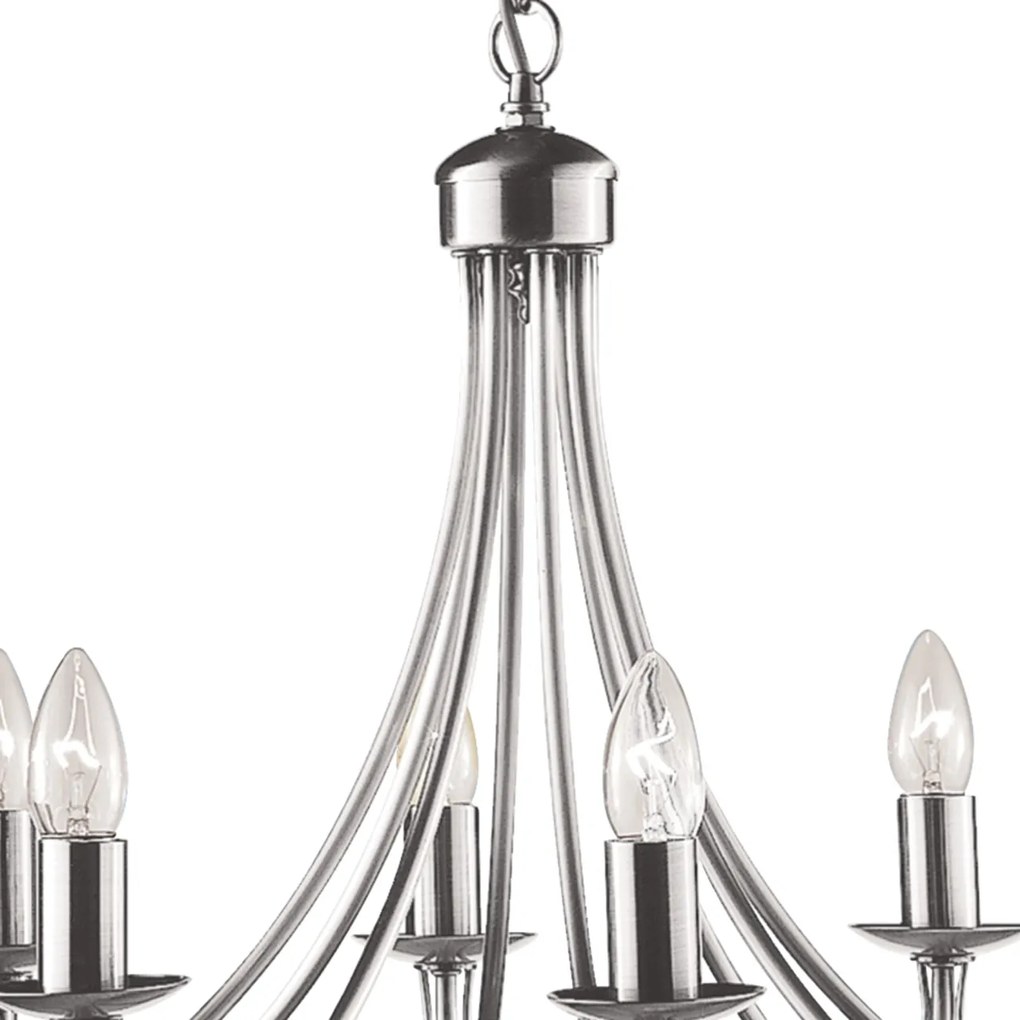 Candelabru traditional stil clasic Maypole argintiu 8L 6348-8SS SRT