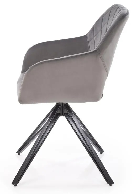 Scaun rotativ K535 velvet gri