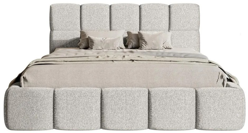 Pat matrimonial 140 cm Cirsten 140B (cu somieră) (deschis Gri). 1099531