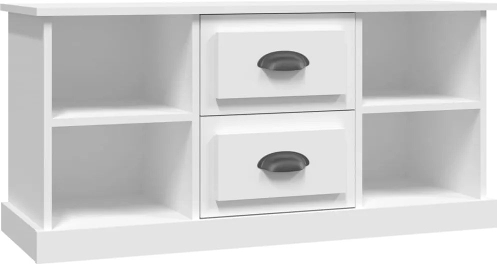 vidaXL Comodă TV, alb, 99,5x35,5x48 cm, lemn prelucrat