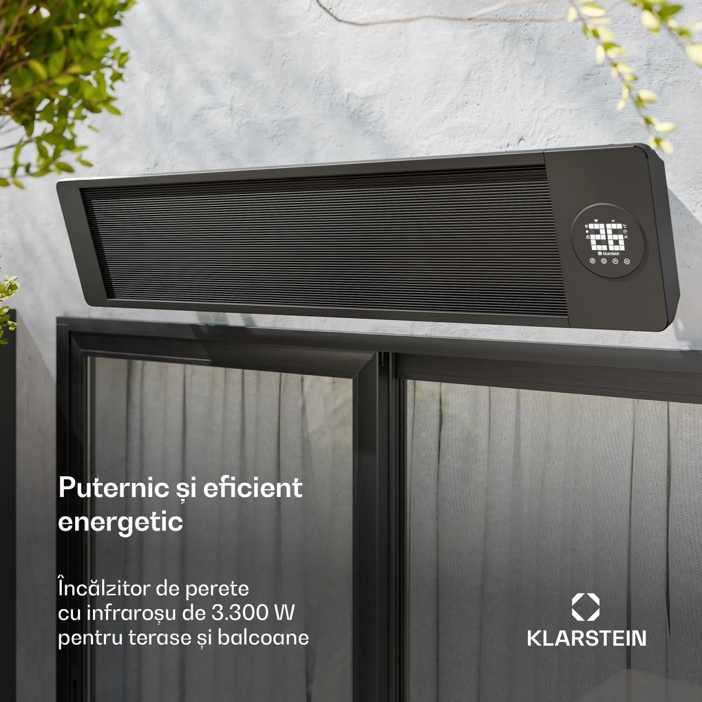 Blumfeldt Încălzitor de perete cu infraroșu Cosmic Beam, pentru exterior, 5 până la 50 grade, IP44, până la 25 m²