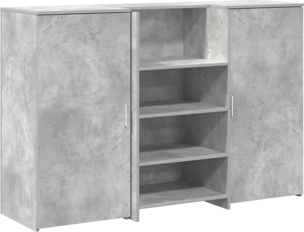 vidaXL Birou de recepție Gri beton 155x50x103,5 cm Lemn prelucrat