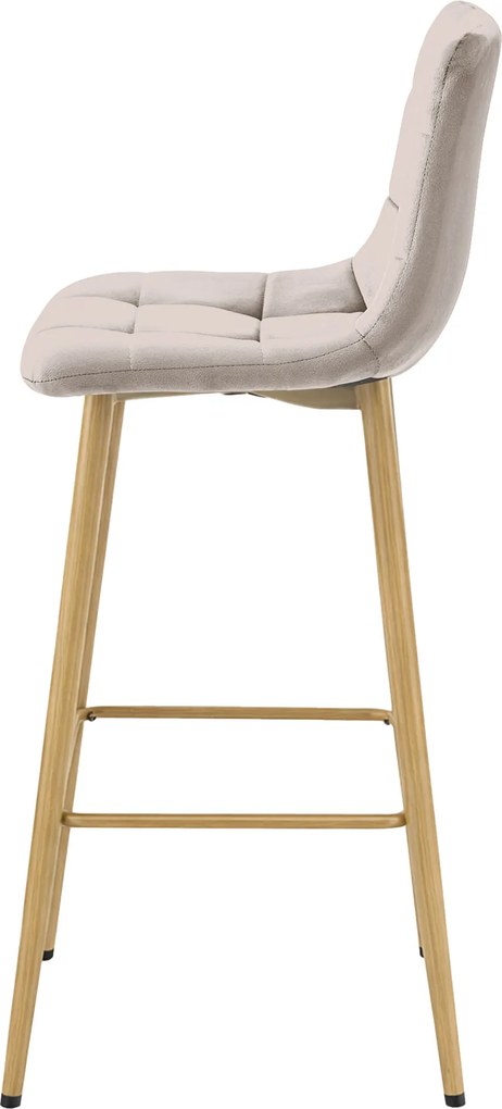 Scaun de bar ARCETO VELVET, bej