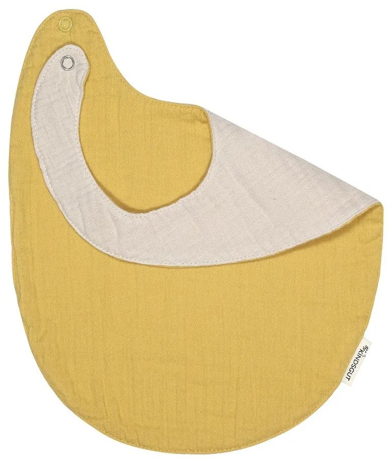 Bavețică din muselină Kindsgut Oslo, galben muștar