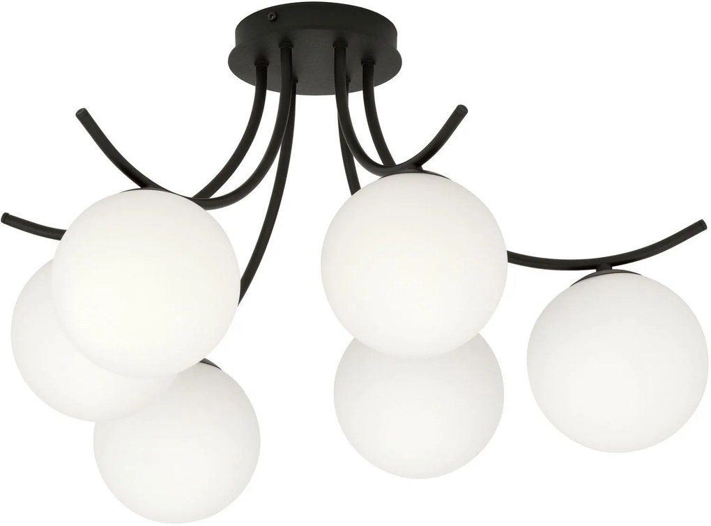 Emibig Boston lampă de tavan 6x40 W negru-opal 1109/6