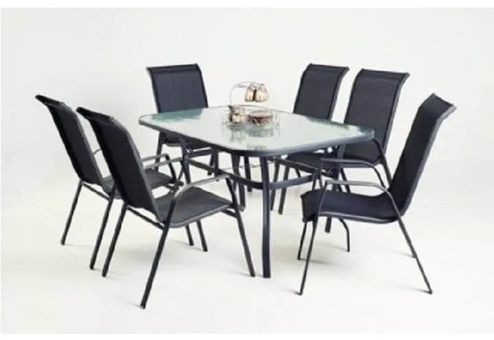 Masa de sufragerie, sticla securizata/ otel, DEMAT