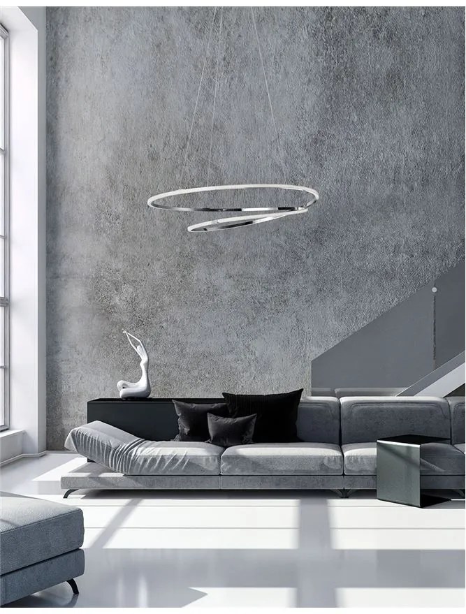 Lustra suspendata LED design modern Viarregio crom