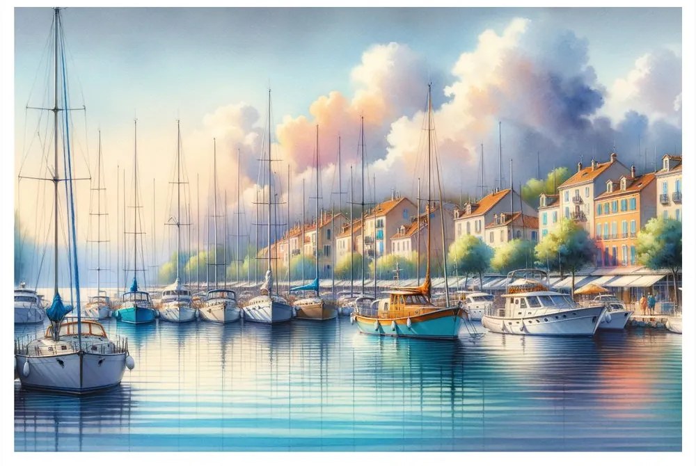 Tablou marină liniștită la răsărit