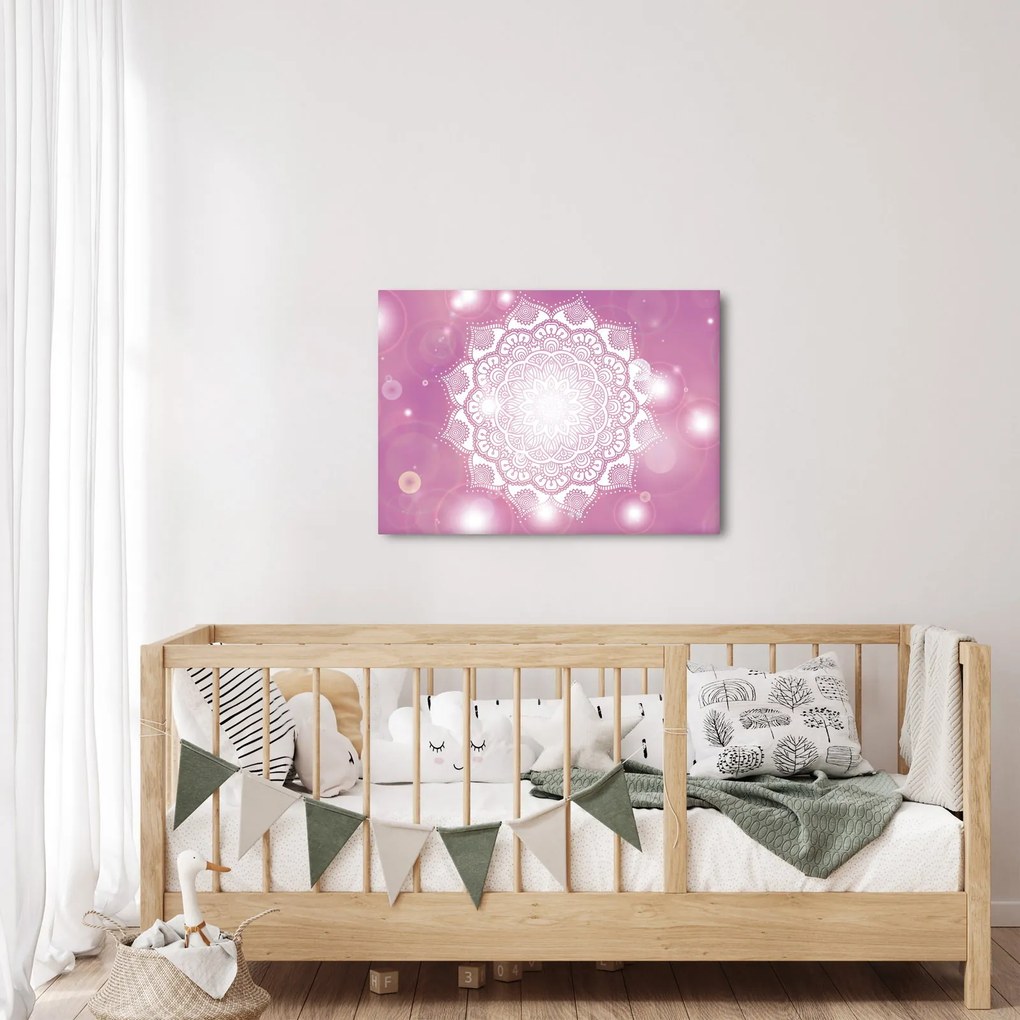 Tablou - Mandala pe fundal roz (70x50 cm)